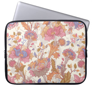 Colourful flowers on a light backdrop. Gentle seam Laptop Sleeve
