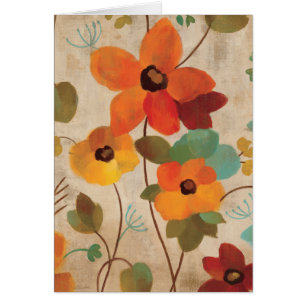 Colourful Flowers on an Off White Background