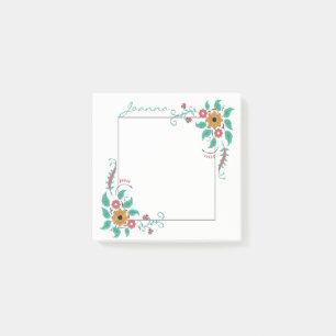 Colourful Flowers On Frame Post-it Notes