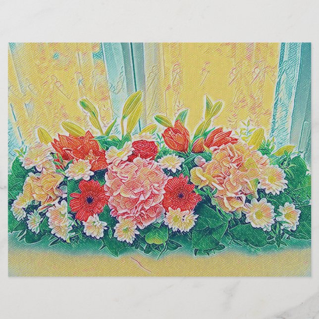 Colourful flowers painting flyer (Front)