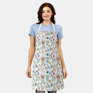 Colourful Flowers Pattern Apron