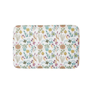 Colourful Flowers Pattern Bath Mat
