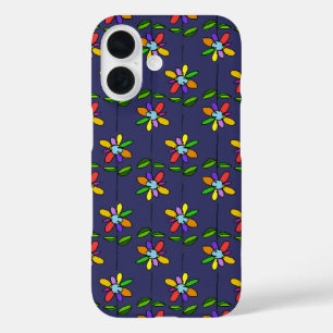 colourful flowers pattern iPhone 16 case