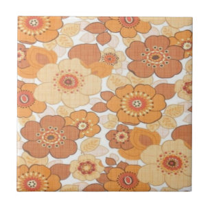 Colourful flowers pattern ceramic tile