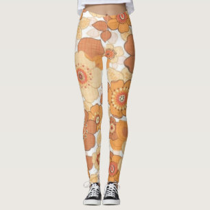 Colourful flowers pattern leggings