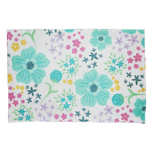 Colourful Flowers Pattern Pillowcase