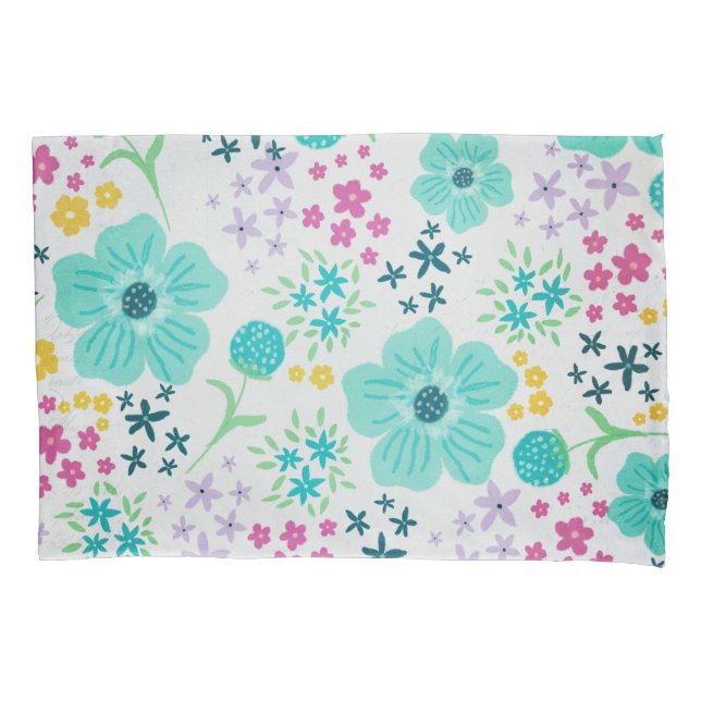 Colourful Flowers Pattern Pillowcase (Front)