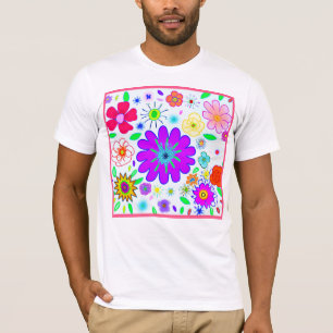 Colourful Flowers Pattern T-Shirt