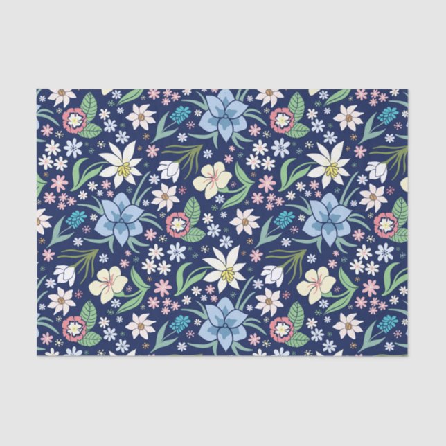 Colourful flowers pattern tissue paper (Front)