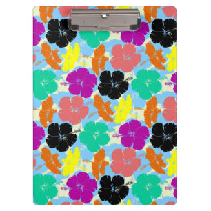 Colourful flowers patterns design clipboard