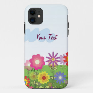 Colourful Flowers - Personalise iPhone 11 Case