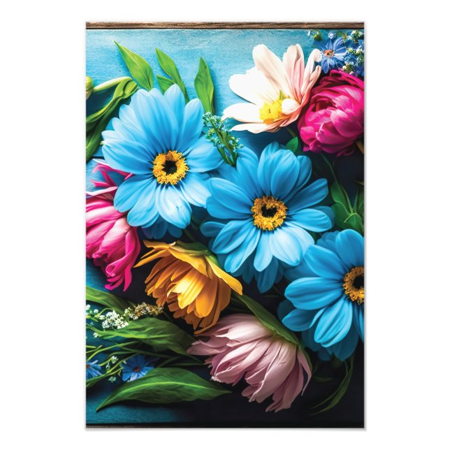 Colourful Flowers Photo Print (Front)