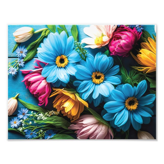 Colourful Flowers Photo Print (Front)