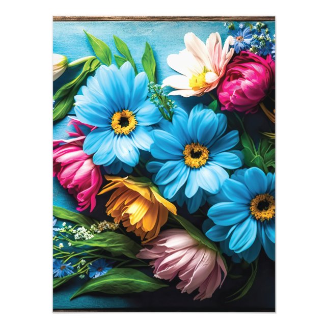 Colourful Flowers Photo Print (Front)