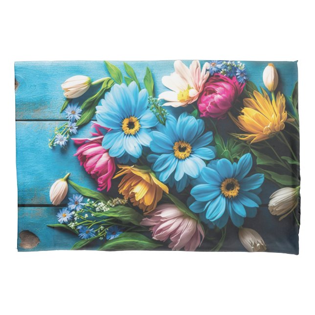 Colourful Flowers Pillowcase (Front)