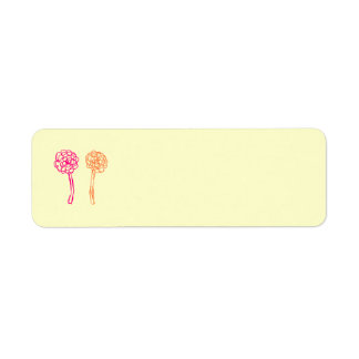 Colourful flowers. Pink and Orange. Return Address Label