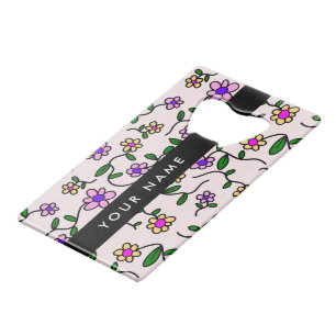 Colourful Flowers, Pink Background, Black