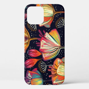 Colourful Flowers Plants Vintage Pattern iPhone 12 Case
