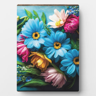 Colourful Flowers Plaque