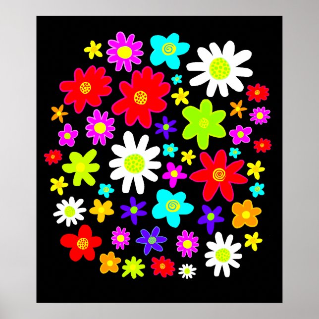 Colourful Flowers Poster (Front)