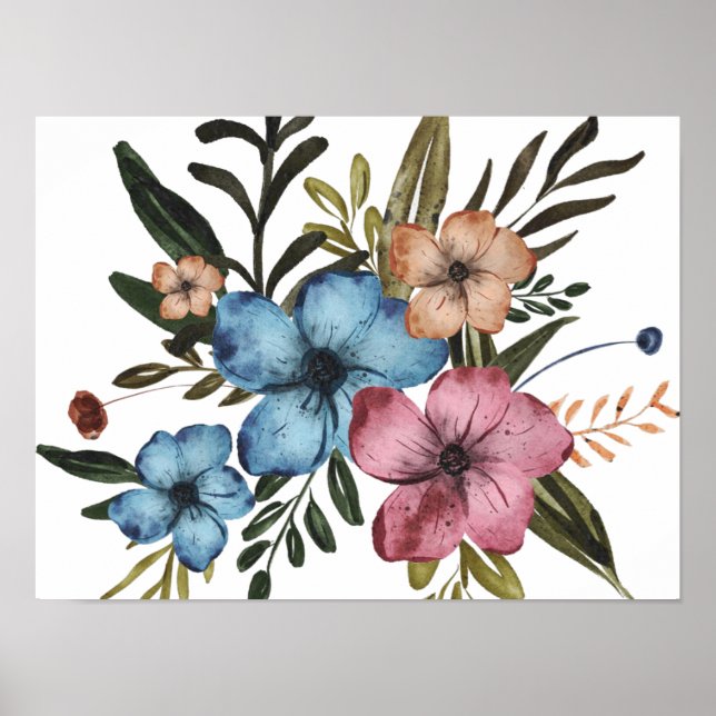 Colourful Flowers Poster (Front)