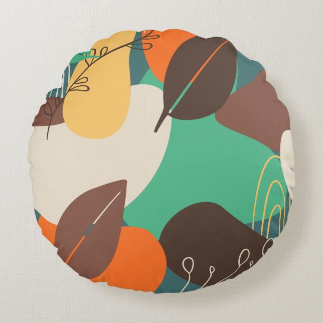Colourful Flowers   Round Cushion (Front)