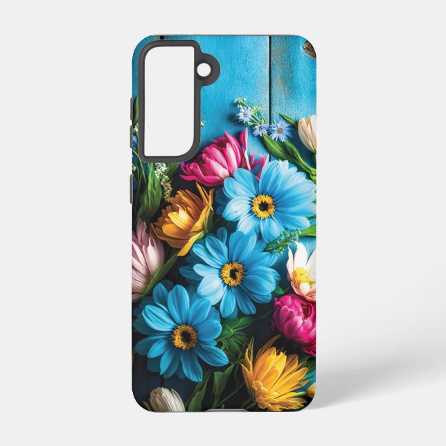 Colourful Flowers Samsung Galaxy S21 Case (Back)