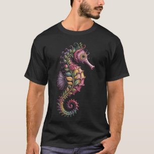 Colourful Flowers Seahorse T-Shirt