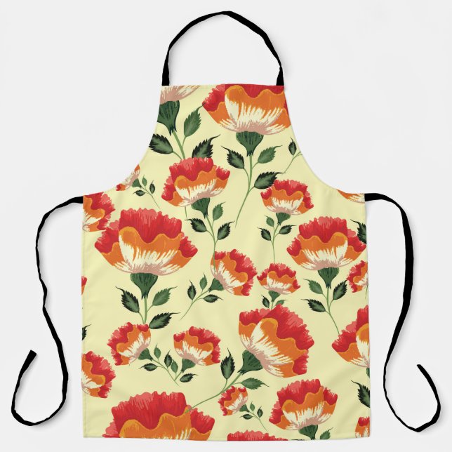 Colourful flowers seamless pattern apron (Front)
