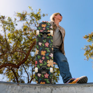 Colourful flowers skateboard
