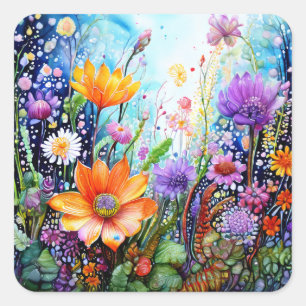 Colourful Flowers Stickers