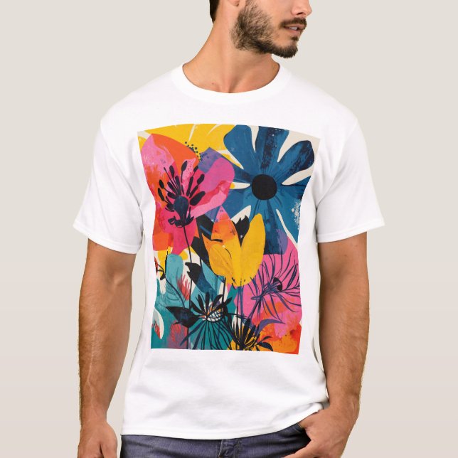 Colourful flowers T-Shirt (Front)