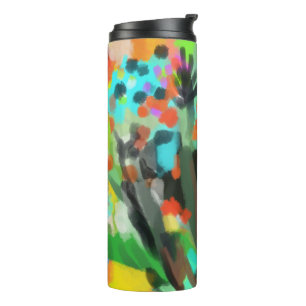 Colourful flowers thermal tumbler