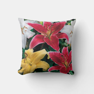 Colourful Flowers Throw Pillow