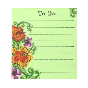 Colourful flowers todo notepad