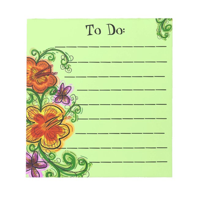 Colourful flowers todo notepad (Front)