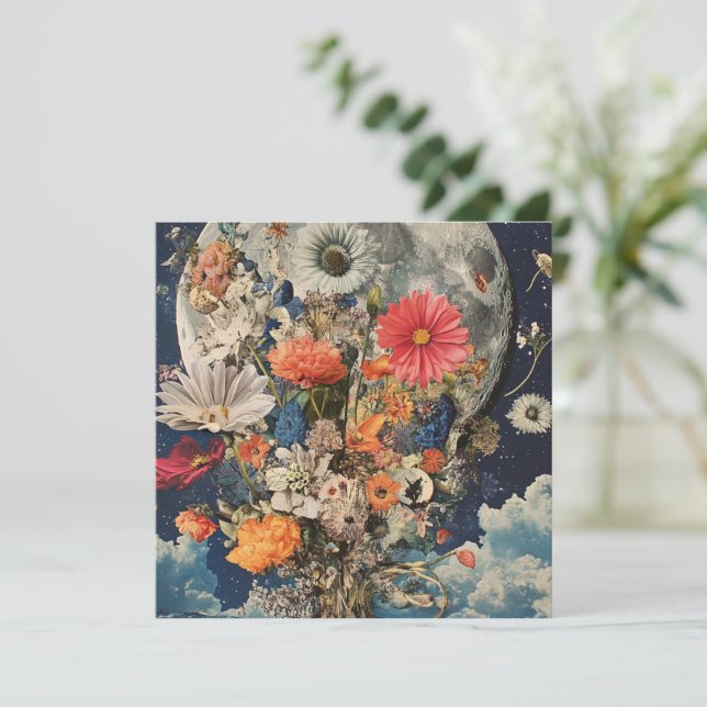 Colourful Flowers Under Full Moon (Standing Front)