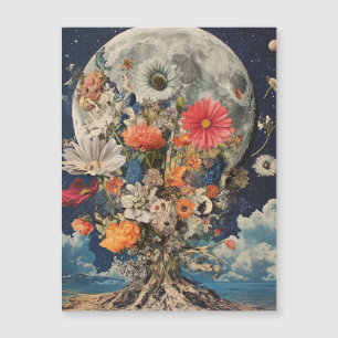 Colourful Flowers Under Full Moon