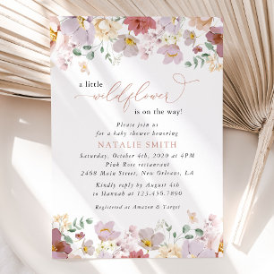 Colourful Flowers, Wildflowers, Boho, Baby Shower Invitation