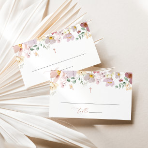 Colourful Flowers, Wildflowers, Boho, Baptism Place Card