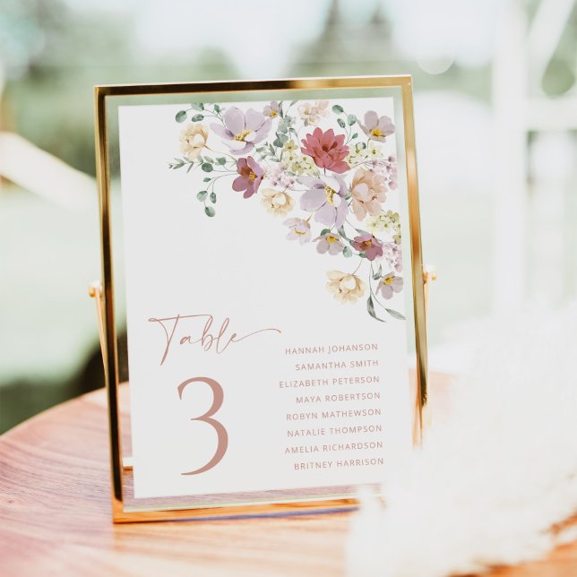 Colourful Flowers, Wildflowers, Boho, Bridal Showe Table Number (Creator Uploaded)