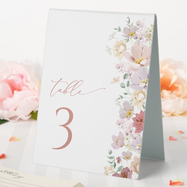 Colourful Flowers, Wildflowers, Boho, Table Number (In SItu (Wedding))