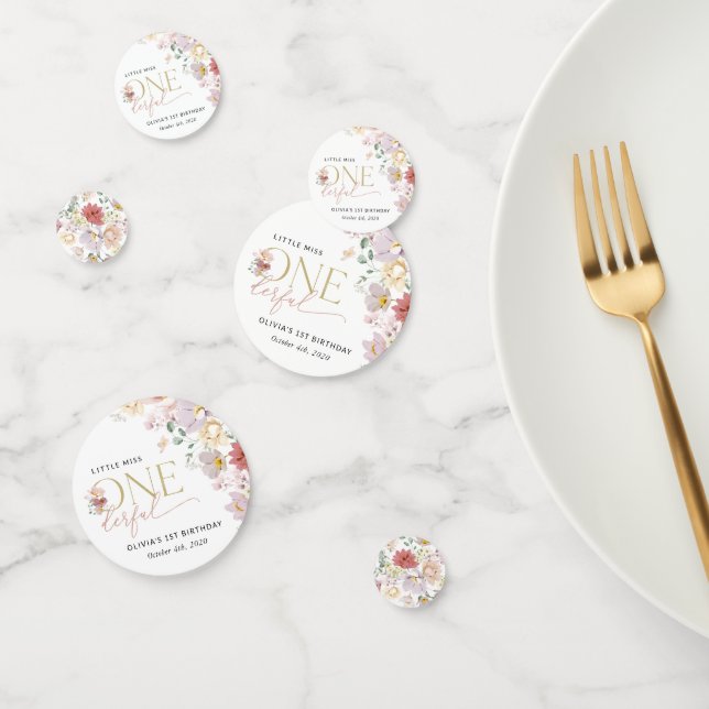 Colourful Flowers, Wildflowers, First Birthday Confetti (Group)