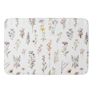 Colourful Flowers, Wildflowers, Garden Flowers Bath Mat