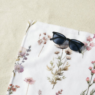 Colourful Flowers, Wildflowers, Garden Flowers Beach Towel