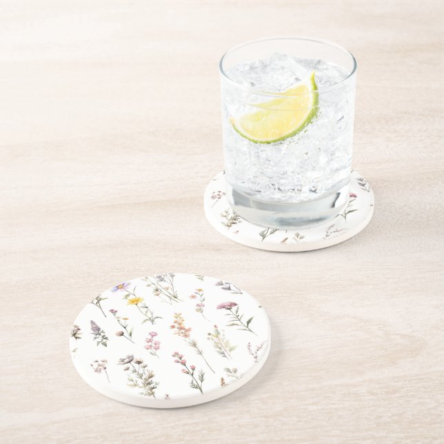Colourful Flowers, Wildflowers, Garden Flowers Coaster (Side)
