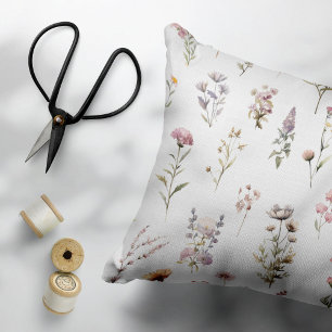 Colourful Flowers, Wildflowers, Garden Flowers Decorative Cushion