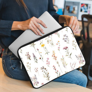 Colourful Flowers, Wildflowers, Garden Flowers Laptop Sleeve