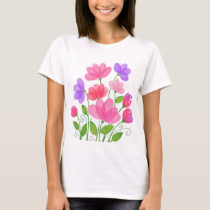 Colourful Flowers Wrap T-Shirt