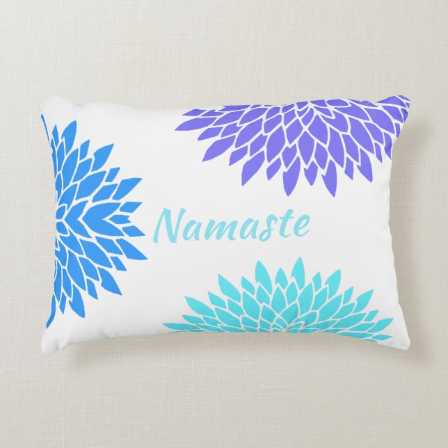 Colourful Flowers Yoga Decorative Cushion (Front)